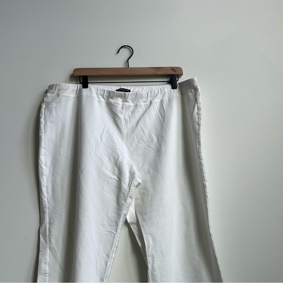 Eileen Fisher High Waist Slim Crop White Washable Stretch Crepe Pants 2X Pull-on - Picture 11 of 12